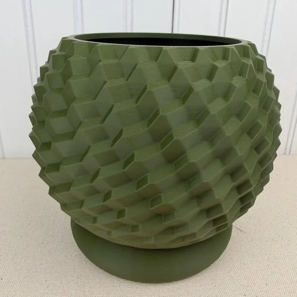 The Cobble Planter, Indoor Flower Pot, Tabletop Planter, Geometric Pattern